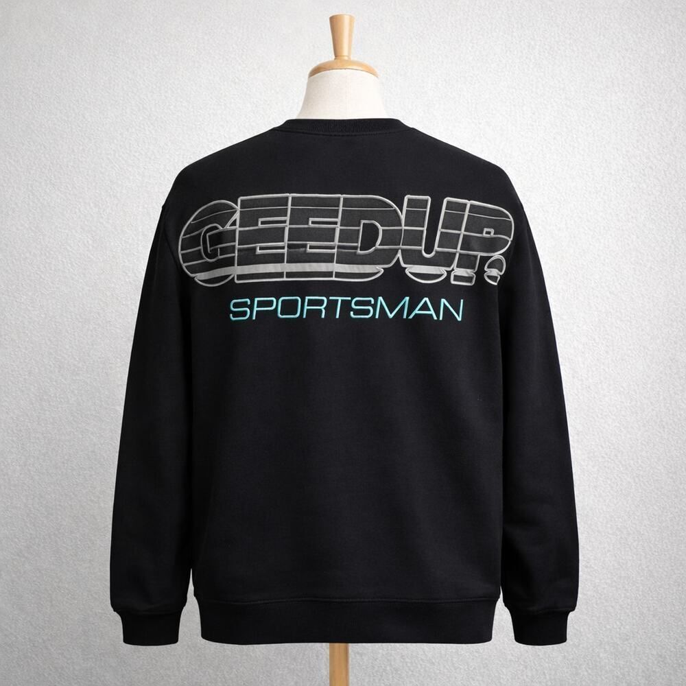 New Geedup OS Sportsman 2.0 Crewneck Black/Aqua Green XL